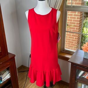 Betsey Johnson Scuba Crepe Dress with Ruffled Hem